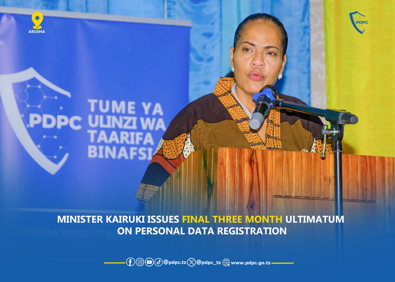 MINISTER KAIRUKI ISSUES FINAL THREE MONTH ULTIMATUM ON PERSONAL DATA …